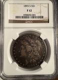 1893-S Morgan Silver Dollar F-12 NGC. (14448)