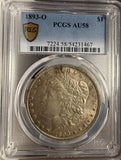 1893-O Morgan Silver Dollar AU58 PCGS.(14456)