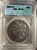 1895-O Morgan Silver Dollar, XF40 ICG (14458)