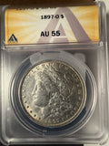 1897-O Morgan Silver Dollar, AU55 ANACS, (14474)