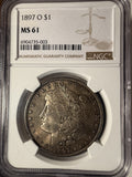 1897-O Morgan Silver Dollar, MS61 NGC, (14493)