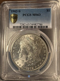 1902-S Morgan Silver Dollar, MS63 PCGS GS, (14504)