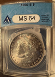 1900-S Morgan Silver Dollar, MS64 ANACS, (14516)
