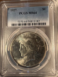 1927 Peace Silver Dollar, MS64 PCGS, (14538)