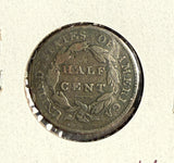 1828 Half Cent, Classic Head. 12 Stars, Circulated, (14557)