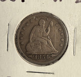 1854 Seated Liberty Quarter, Circulated. (14586)