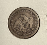 1856 Seated Liberty Quarter, Circulated. (14588)