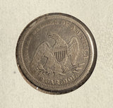 1858 Seated Liberty Quarter, Circulated. (14594)