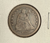 1876 Seated Liberty Quarter, Circulated. (14596)