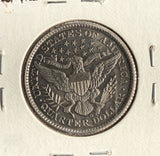 1893-O Barber Quarter, AU+. (14610)