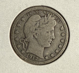 1912 Barber Quarter, Circulated. (14612)