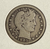1905 Barber Quarter, Circulated. (14616)