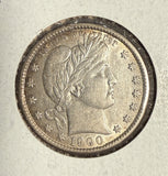 1900-S Barber Quarter, MS60+. (14620)