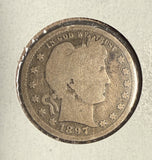 1897-S Barber Quarter, Circulated. (14628)