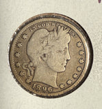 1896-O Barber Quarter, Circulated. (14632)