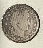 1896-O Barber Quarter, Circulated. (14634)
