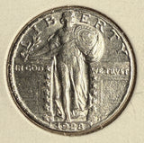 1928-S Standing Liberty Quarter, AU+. (14752)