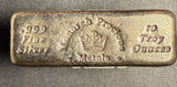 10oz .999 Fine Silver Vintage Monarch Precious Metals Cast Bar (14778)