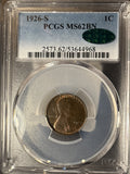 1926-S Lincoln Wheat Cent, MS62BN PCGS+CAC, (14822)
