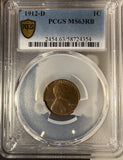 1912-D Lincoln Wheat Cent, MS63RB PCGS GS. (14868)