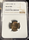 1909-S VDB Lincoln Wheat Cent, MS65BN, NGC. (14882)