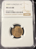 1909-S Lincoln Wheat Cent, MS65RB, NGC. (14904)