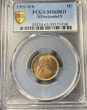 1909-S/S Lincoln Wheat Cent, MS65RD, PCGS GC. (14906)