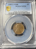1909-S VDB Lincoln Wheat Cent, VF20 PCGS GS, (14910). Great Eye Appeal.