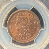 1851 Braided Hair Large Cent, N-12 MS64RB PCGS, (14989)