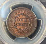1851 Braided Hair Large Cent, N-12 MS64RB PCGS, (14989)
