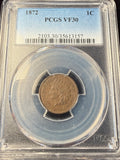 1872 Indian Head Cent, VF30 PCGS, (14944)