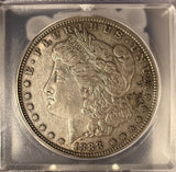 1888-S Morgan Silver Dollar, AU50 ICG, (14962)