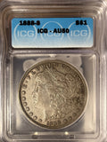 1888-S Morgan Silver Dollar, AU50 ICG, (14962)