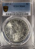 1889-S Morgan Silver Dollar, MS64 PCGS, (14966)