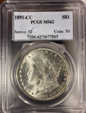 1891-CC Morgan Silver Dollar, MS62 PCGS, (15026)