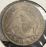 1825 Capped Bust Half Dollar, Circulated, 0-115, (15072)