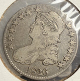 1826 Capped Bust Half Dollar, Circulated, 0-109, (15074)