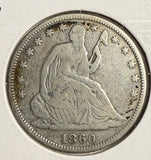 1860-S Seated Liberty Half Dollar, Circulated, (15076)