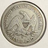 1860-S Seated Liberty Half Dollar, Circulated, (15076)