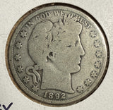 1892-O Barber Half Dollar, Circulated. (15080)