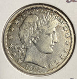 1892-S Barber Half Dollar, Circulated. (15082)