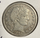 1893-S Barber Half Dollar, Circulated. (15084)