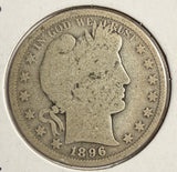 1896-S Barber Half Dollar, Circulated. (15096)