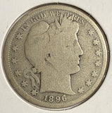 1896-S Barber Half Dollar, Circulated. (15098)