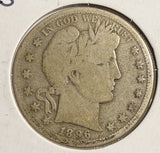 1896-S Barber Half Dollar, Circulated. (15100)