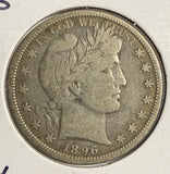 1896-S Barber Half Dollar, VF+ (15102)