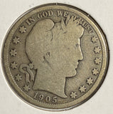 1905-S Barber Half Dollar, Circulated, (15106)