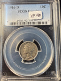 1916-D Mercury Dime, Key Date,  PCGS Genuine (XF) (15142)