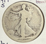 1917-S OBV Walking Liberty Half Dollar, Circulated, (15159)
