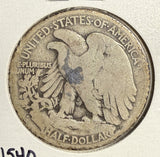 1917-D REV Walking Liberty Half Dollar, Circulated, (15161)